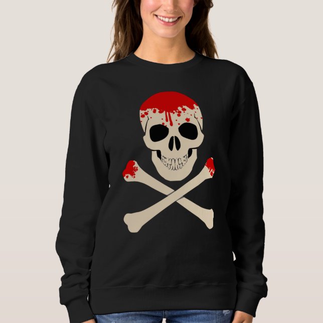 Halbleiter-Kreuzknochen-blutiges Skelett Sweatshirt (Vorderseite)