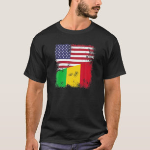 Halbmalische Flagge Vintag Mali USA Gift T-Shirt