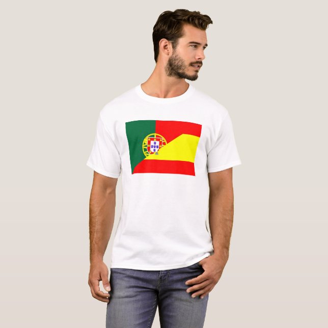 Halbmalkennzeichnung portugiesischer Nachbarländer T-Shirt (Vorne ganz)