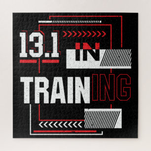 Halbmarathon 13,1 in der Trainings Abstract Runner Puzzle
