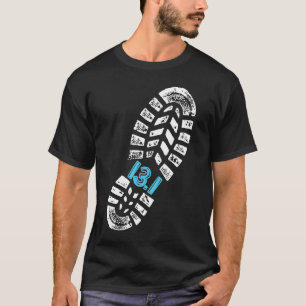 Halbmarathon 13 1 Meilen Shoe Print Couple Matchin T-Shirt