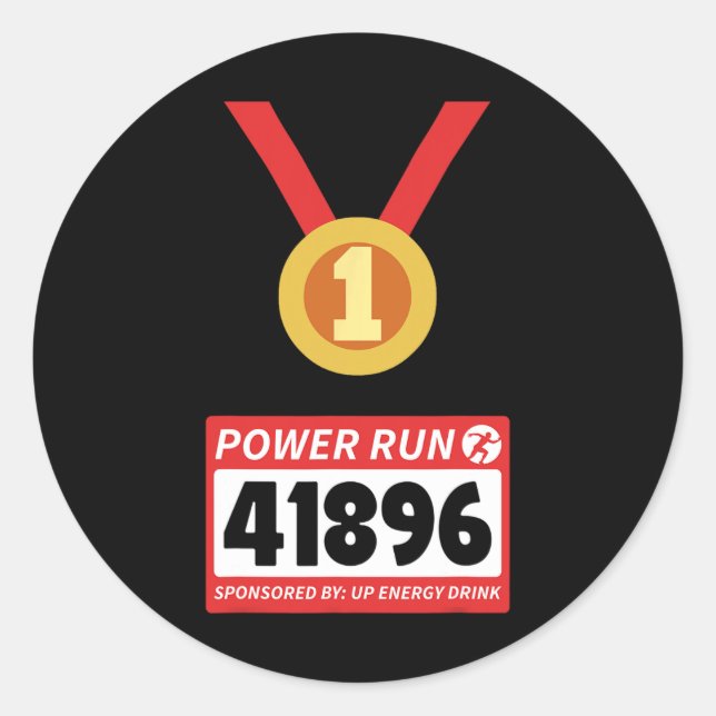 Halbmarathon Halloween-Kostüm 1 Runder Aufkleber (Vorderseite)