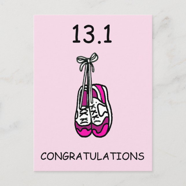 Halbmarathon Herzlichen Glückwunsch für sie. Postkarte (Vorderseite)