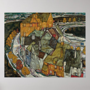 Halbmond der Häuser II, Insel-Stadt durch Egon Poster