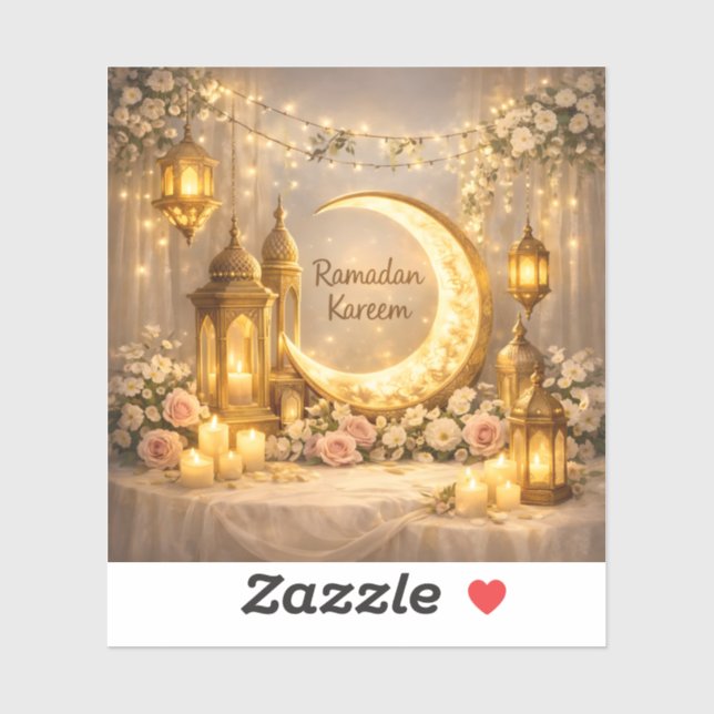 Halbmond des Lichts und des Friedens – Ramadan-Hal Aufkleber (Blatt)