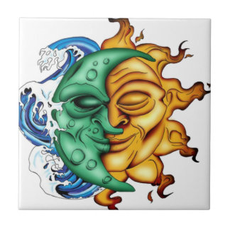 Halbmond halber Sun Fliese