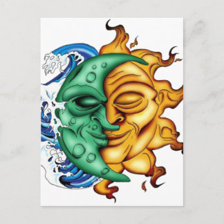 Halbmond Halbsonne Postkarte