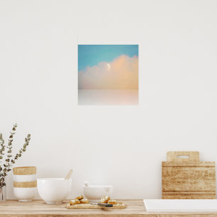 Halbmond in der Bucht von Wasserkorallen und Aqua Poster