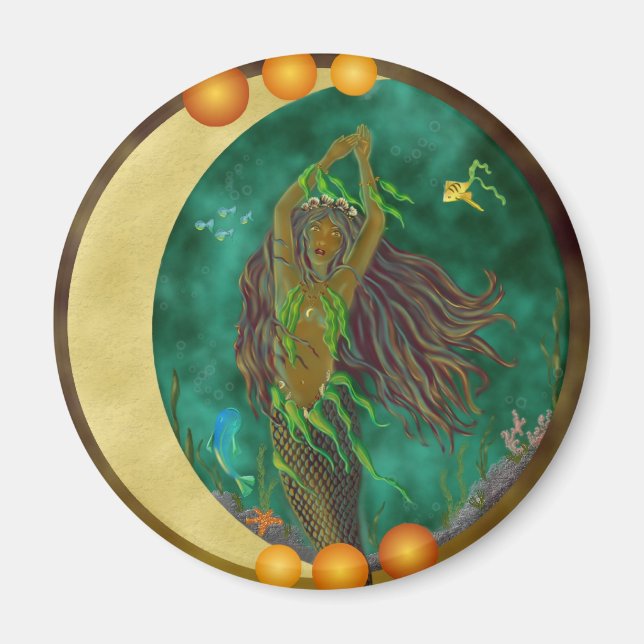 Halbmond Mermaid Magnet (Vorne)