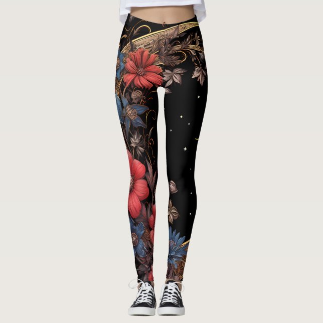 Halbmond Schwarz Leggings (Vorderseite)