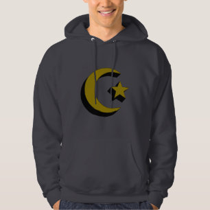 Halbmond-und Stern-Shirt Hoodie