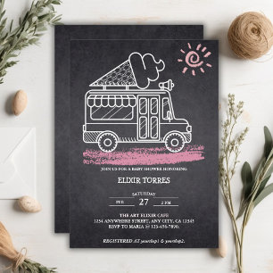 Halbpension Eiscreme Truck Kinderdusche Einladung