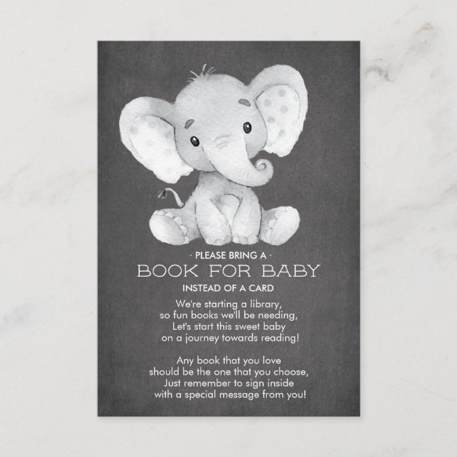 Halbpension Elephant Baby Showbook for Baby Card Begleitkarte (Vorderseite)