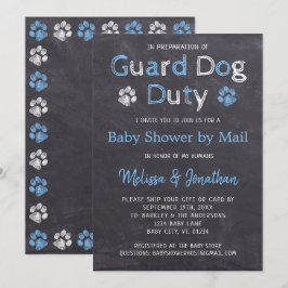 Halbpension Hund Blue Boy Baby Dusche per Mail Einladung