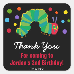 Halbpension Hungerische Raupe   Vielen Dank Quadratischer Aufkleber