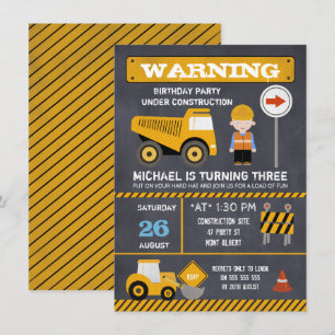 Halbpension im Bau Geburtstagsfeier Einladung