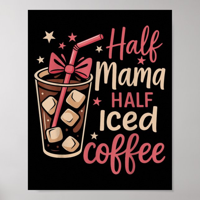 Halbpension Mama Halbpension Kaffee Funny Mama T-S Poster (Vorne)