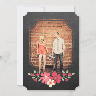 Halbpension Rustikale, florale Save the Date Typog Einladung