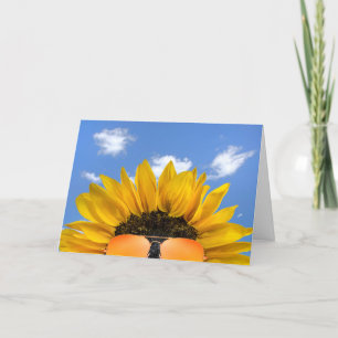 Halbpension Sonnenblume und Sonnenbrille Karte