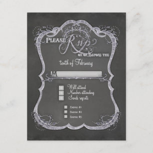 Halbpension Typografisches Leaf Swirl Rustikale Ho RSVP Karte