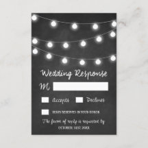 Halbpension und Lights Rustikale Hochzeitskarten