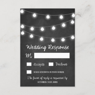 Halbpension und Lights Rustikale Hochzeitskarten RSVP Karte