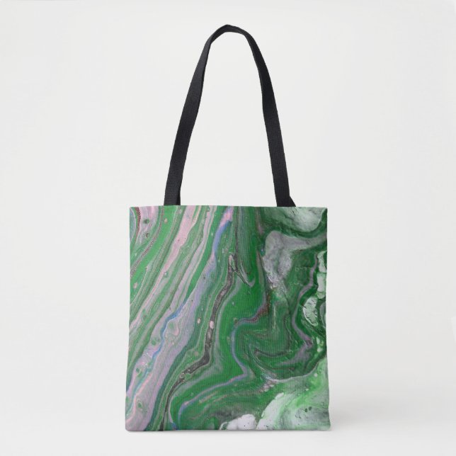 Halbring Green Fluffy Abstrakt Tote Bag (Vorderseite)