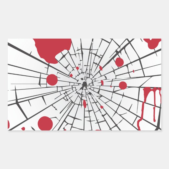 halbröckiges Glas Rechteckiger Aufkleber (Vorderseite)