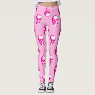 Halbrosa Schädelgotik Leggings