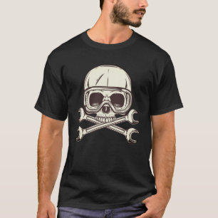 Halbschädel in Gläsern mit mechanischem Spanner T-Shirt