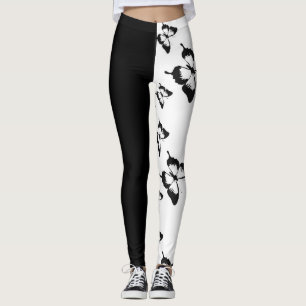 Halbschwarzer Halbweißschmetterling Leggings