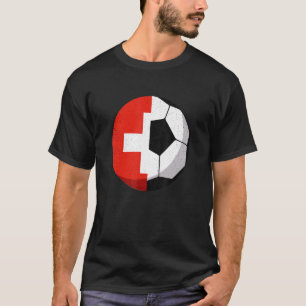 Halbschweizer Flagge Halbfußball-Fußball T-Shirt