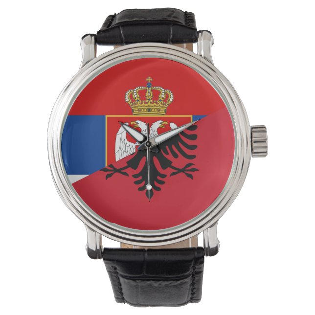 Halbsymbol für Serbia albania Armbanduhr (Vorderseite)