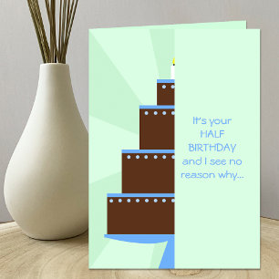 Halbtagskarte — Halbpension Geburtstagskuchen Karte
