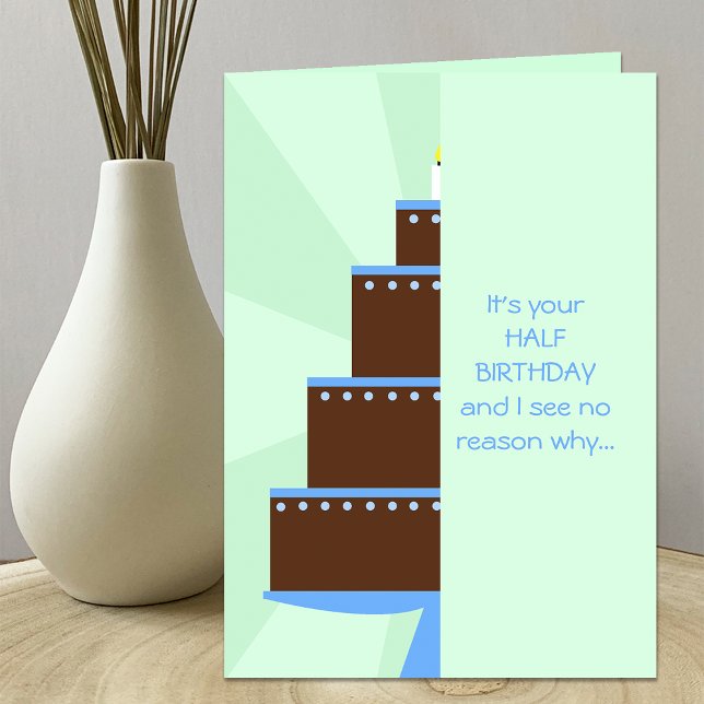 Halbtagskarte — Halbpension Geburtstagskuchen Karte (Von Creator hochgeladen)