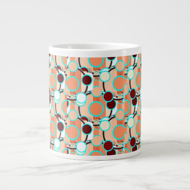 Halbton geometrisches Muster Jumbo-Tasse (Vorderseite)