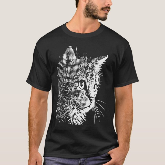Halbton-Katze T-Shirt (Vorderseite)