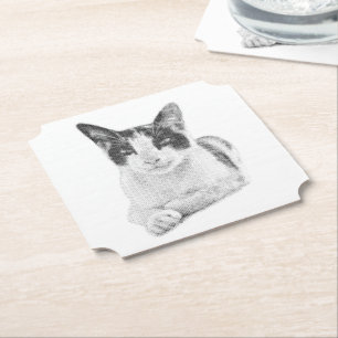 Halbton-Katze Untersetzer