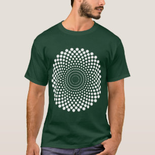 Halbton-Kreis 02 - Weiß auf Dunkel T-Shirt