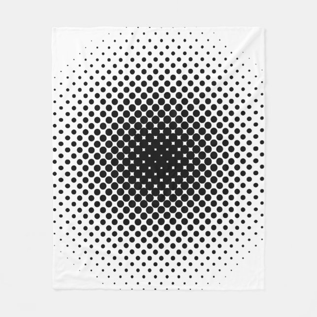 Halbton-Musterpunkt modern Retro Fleecedecke (Vorderseite)