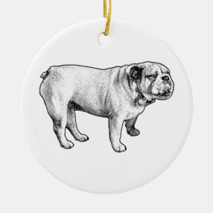 Halbton-Ruhe, Bulldogge Keramik Ornament