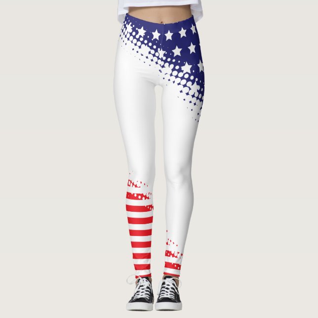 Halbton-Sterne und Streifen Leggings (Vorderseite)