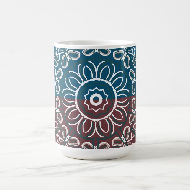 Halbtoned Trendy Blue Mauve Laced Design Kaffeetasse (Mittel)