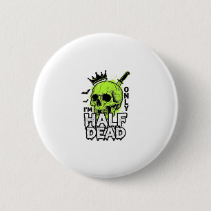 Halbtoter-Totenkopf-Halloween-Vintage-Stickerei-Sh Button