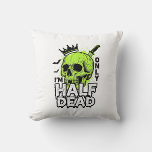 Halbtoter-Totenkopf-Halloween-Vintage-Stickerei-Sh Kissen