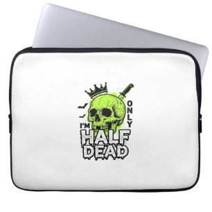 Halbtoter-Totenkopf-Halloween-Vintage-Stickerei-Sh Laptopschutzhülle