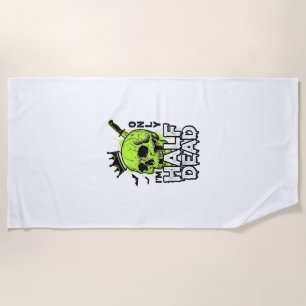 Halbtoter-Totenkopf-Halloween-Vintage-Stickerei-Sh Strandtuch