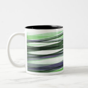 Halbtransparente Ebenen in grünem und Lavendel Zweifarbige Tasse