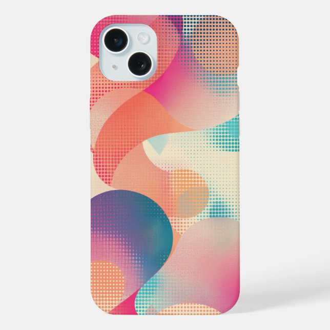 Halbtransparente Formen und Punktmuster iPhone Hülle (Rückseite)