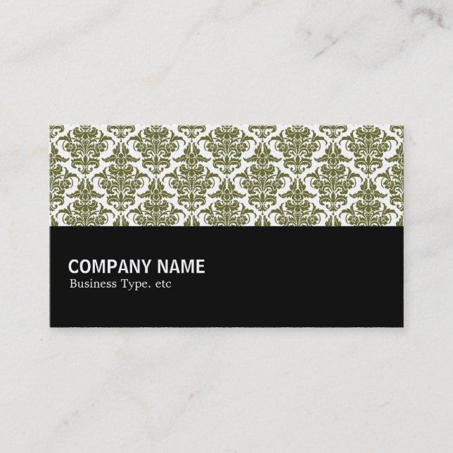 Halbweg 068 - Deep Olive Damask Visitenkarte (Vorderseite)